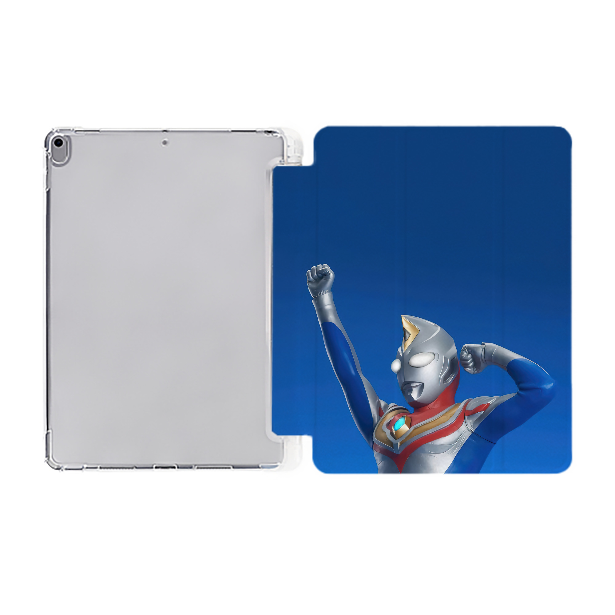 （画像用） ウルトラマン Ultraman IPad ケース ペン収納付き 三つ折りスタンド PUレザー×シリコン 対応機種9.5/10.5/10.9インチ